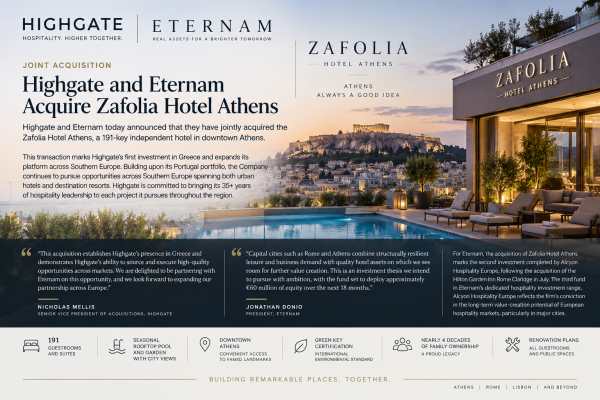 Highgate & Eternam Make Bold Athens Hotel Debut