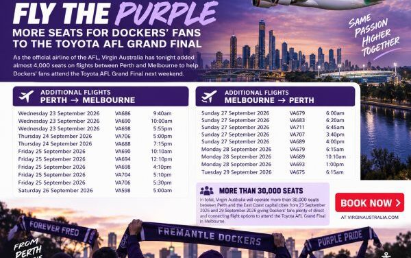 Virgin Australia Adds Extra AFL Grand Final Seats