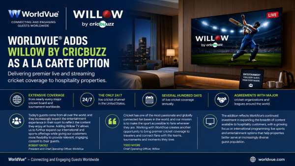 WorldVue Adds Willow TV to In-Room Entertainment Line-Up