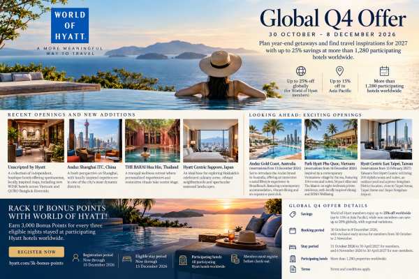Hyatt Asia Pacific Deals: Save 15% & Score Bonus Points!