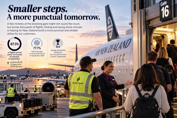 Air New Zealand Soars to 87.3% On-Time Performance
